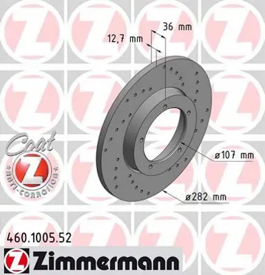 ZIMMERMANN  460.1005.52 Fren Disk (Delikli) 90135140111
