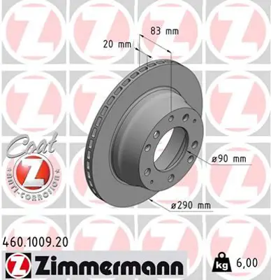 ZIMMERMANN  460.1009.20 Fren Diski  986478098 90135204114