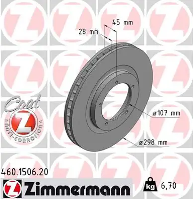 ZIMMERMANN  460.1506.20 Fren Disk 95135104100
