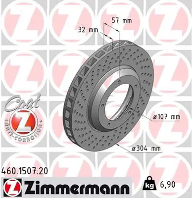 ZIMMERMANN  460.1507.20 Fren Disk 93035104701 93035104702 93035104703
