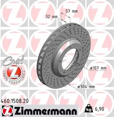 ZIMMERMANN  460.1508.20 Fren Disk 93035104801 93035104802 93035104803