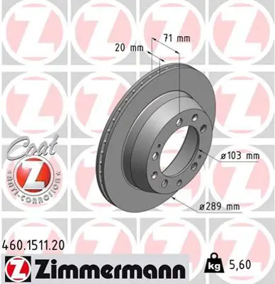 ZIMMERMANN  460.1511.20 Fren Diski  986478101 92835204102 94435204102 94435204105