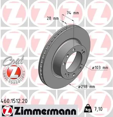 ZIMMERMANN  460.1512.20 Fren Diski  986478418 95135104101 95135104102 95135104103