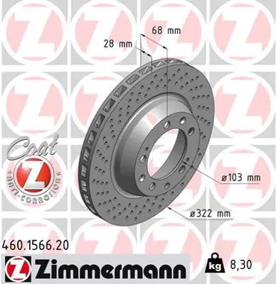 ZIMMERMANN  460.1566.20 Fren Disk 99335204500