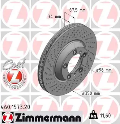 ZIMMERMANN  460.1573.20 Fren Disk 9963514099H 99735140990