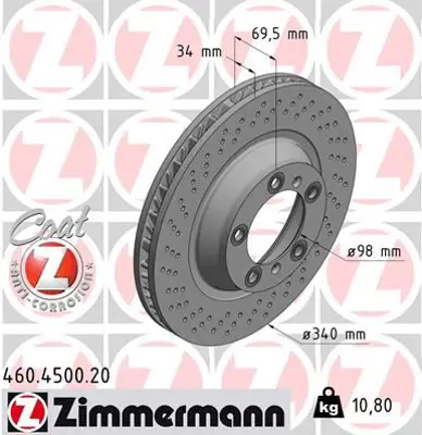 ZIMMERMANN  460.4501.20 Fren Disk Df6721s 99135140401 99135140402