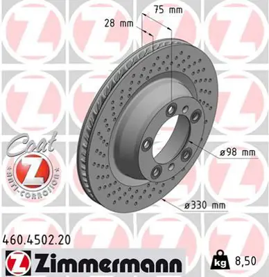ZIMMERMANN  460.4502.20 Fren Disk 99135240100