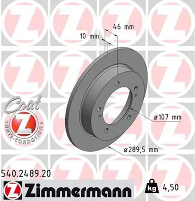 ZIMMERMANN  540.2489.20 Fren Diski Ön Jimny 1998 >samurai 1988-2004-Vitara 1988-2005-Vitara Cabrio 2003-2005-X-90 1995-1997 986478539-Df2588 5521160A00 5521160A00000 5521160A01