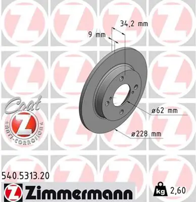 ZIMMERMANN  540.5313.20 Fren Disk 55611 M68P00 55611 M68P00 000
