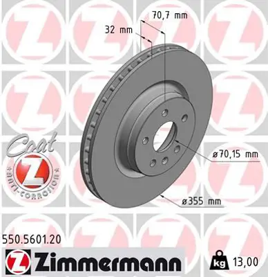 ZIMMERMANN  550.5601.20 Fren Diski 0986479g54-Df6700s 1025099 102509900B 6006420