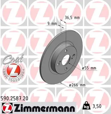 ZIMMERMANN  590.2587.20 Fren Disk 986479335-Df4560 4243112150