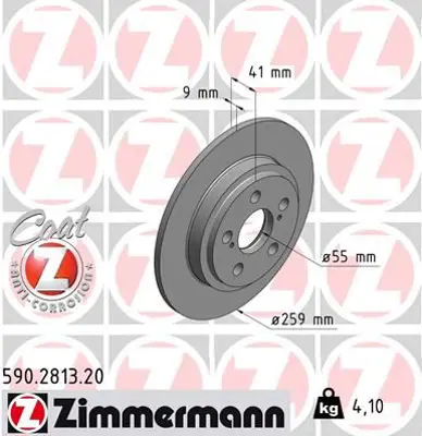 ZIMMERMANN  590.2813.20 Fren Disk Bbd4790 42431 52150