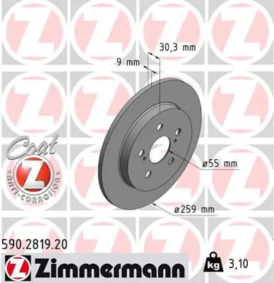 ZIMMERMANN  590.2819.20 Fren Diski 986479721-Df6145 42431 02200 42431 12310