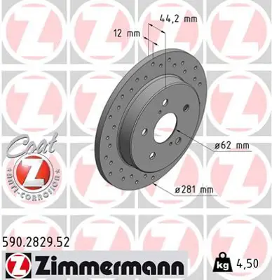 ZIMMERMANN  590.2829.52 Fren Diski (Delikli) 9.86479e+096 4243178010 4243178010