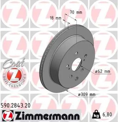 ZIMMERMANN  590.2843.20 Fren Diski  0986479t57 42431 48080