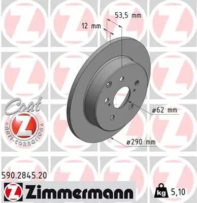 ZIMMERMANN  590.2845.20 Fren Diski  0986479v25 42431 47050 42431 47080