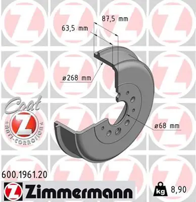 ZIMMERMANN  600.1961.20 Fren Kampanasi [268.2 / 88.1 Mm]  986477046-Db4189 701609617