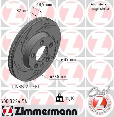 ZIMMERMANN  600.3224.54 Ön Fren Aynasi (Adet) Sol Touareg 2.5 3.0 4.2 5.0 6.0 02=>cayenne 3.2 4.5 S Turbo 02=> 986479248-P2010v-Df4306s-Df4762s 7L6615301D 7L6615301J 7L6615301N