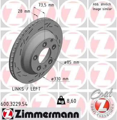 ZIMMERMANN  600.3229.54 Arka Fren Aynasi Havali Touareg 2.5 R5 Tdi/3.2 V6 03- 4.2 V8/5.0 V10 Tdi 02- 3.0 V6 Tdi 04- 6.0 W12  986479095-Df4487s 7L6615601D 7L6615601J 7L8615601C