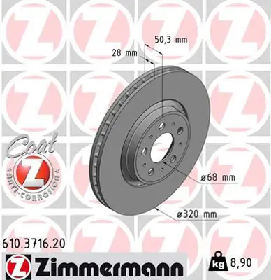 ZIMMERMANN  610.3716.20 On Fren Disk Aynasi Havali &Nbsp;S60 00>10 &Nbsp;S80 00> 10 &Nbsp;V70 01> 10 &Nbsp;Xc70 02> 10 S80 I  00>06  986479321-Df4731 9475266