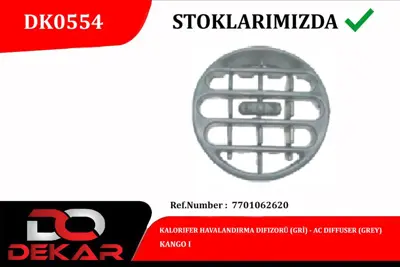 DEKAR 33102016 Kalorifer Havalandirma Difizor Gri Kango I 7701062620
