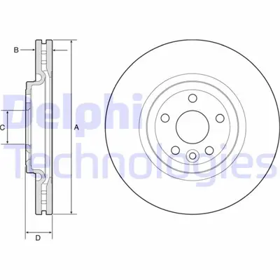 DELPHI 1987431160 Fren Diski On Range Rover Velar L560 17> Jaguar F-Pace (X761) Xe (X760) Xf Ii (X260) Xf Sportbrake (X260) LR090684 6178210 BBD6143S SDK6968 AND7112 GD2046 T4A34339 290226920 DSK3183 9D06311