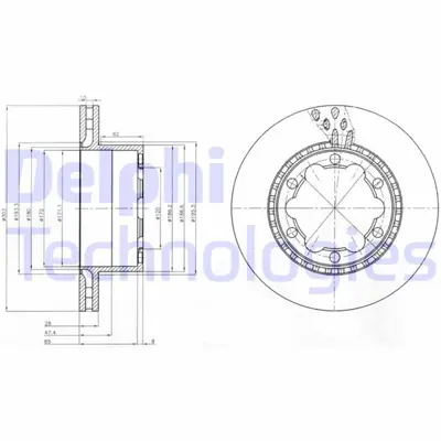 DELPHI 1987474320 Fren Diski Arka Mercedes Sprinter B906 B907 . Vw Crafter 30-35-50 Cift Teker 2E0615601 24012802021 DF4919S 1421331 SDK6474 59434 PBD8313 6049195 MER142 MDC1773