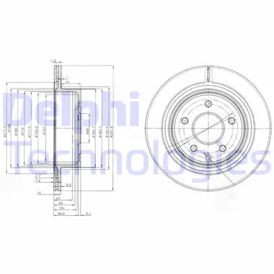 DELPHI 1987474411 Arka Fren Aynasi X-Trail 01> X-Trail Ii 07>13 Qashqai 07>13 Juke (F15) 14>19 Koleos 08>  Koleos Ii 16> (292x16x5delik) J3311043 432003112R 6101158 986479S31 197519 ADN143174 BD6186 562280B BDC5479 BD2112