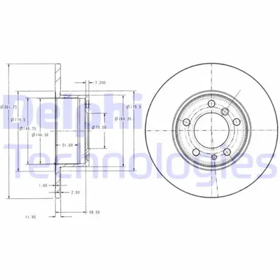 DELPHI 1987474933 Fren Diski On Bmw E34 88>96 34111161693 561476JC 50410PRO 150126672 V2040016 150126675 LVBD439Z 60000118 230187 15716