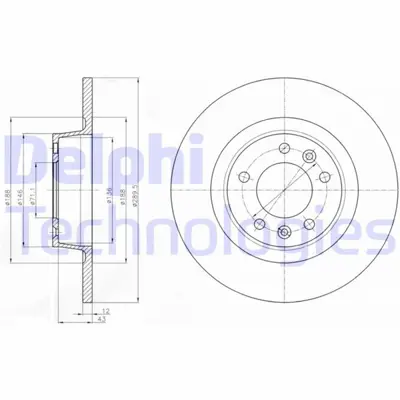 DELPHI 1987475278 Fren Diski (Çiftli Paket). Deliksiz Arka Peugeot 407 10/2005 > 424914 BD4609 54958 8936711 17555 610617C 1421315 DP0617C ADP154338 8936710