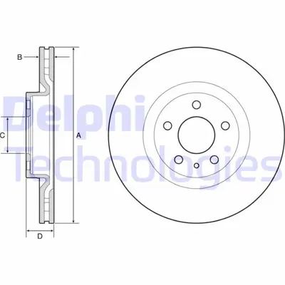 DELPHI 1987475295 On Fren Diski Fiat 500l 12> (284x22x44) 51884303 986479558 51885408 25472V BS7312 55528 HFT511V V1206 9493940 NBD1831