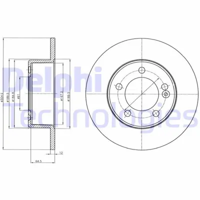 DELPHI 1987476160 Arka Fren Aynasi Renault Master Iii 10> Opel Movano B 13> 2.3dci (305x12x71.5) 5 Delik Tek Teker 432064087R 5783 6104025 WD02201 1815203978 203978 DSK2840 4421080 RS0274 WD02200