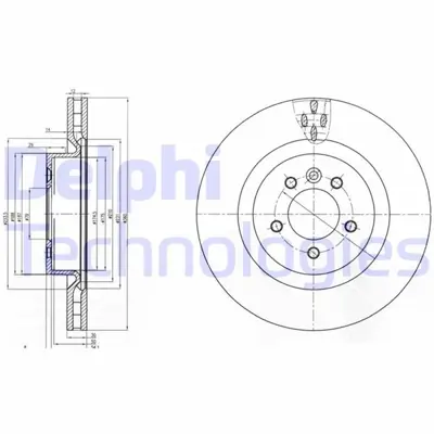 DELPHI 1987476389 Fren Diski On Range Rover Sport I L320 09>13 Discovery 4 L319 09>18 SDB000621 LR019988 BN0839 1815344037 CD7434V 92162005 9887734 5815204037 600LL02 355122922