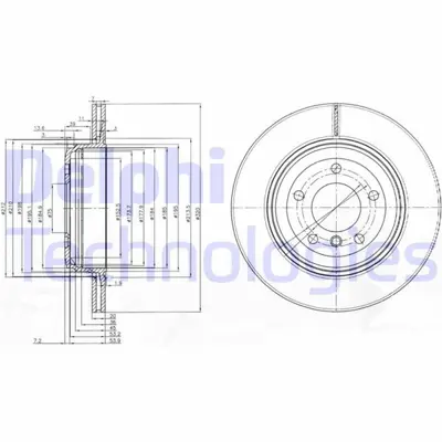 DELPHI 1987476412 Fren Diski Arka Bmw E60 E61 E63 E64 34216753215 994251X 34216772085 24012001831 1815201586 BV8545 92122700 34216778965 150340520 92122703