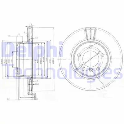 DELPHI 1987476541 Fren Diski On Bmw E60 04>10 34116864059 92122503 92122500 DF4359 34116756745 986AB5944 9917314 9917310 986AB6408 3835213061PD