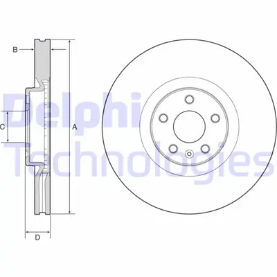 DELPHI 1987476633 Ön Fren Diski (Adet) S60 Iii S90 Ii V60 Iiv90 Ii Xc40 Xc60 Ii Xc90 Ii 17> ( 345 Cap ) 31400568 18566 MDC2788C BD7297 31471752 V1514 610372652 8834440000 82B1914 604100