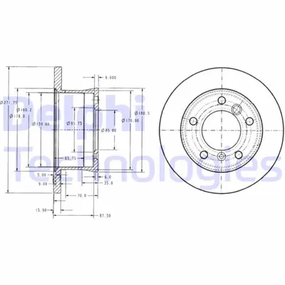 DELPHI 1987476788 Fren Diski Arka Mercedes Sprinter B901>b904 . Vw Lt 28-35-46 Tek Teker 2D0615601A 2D0501205B 5103603AB 2284302 9024230412 2D0501203 A9064230612 5104562AA 9024230112 A9064230512