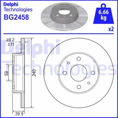 DELPHI 1987477306 On Fren Diski Fiat Doblo 01> Albea Ym Punto 01> Brava-Bravo 06> 1.3mtj (240x40x 4 Delik Havali) 46416712 BD5056 FBD074 51749124 521922 6110091 60811256 9587010 60810076 1151924