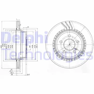 DELPHI 1987481414 Fren Diski Arka Mercedes W211 W212 S212 C218 C219 X204 17399 A0004230912 54155 DDF1672 M2002V 986479042 9A35810 343363 ADU174301 PBD4270