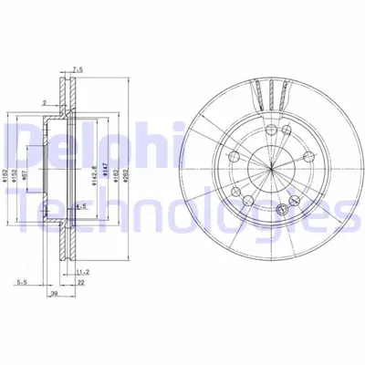 DELPHI 1987481790 Fren Diski On Mercedes 190 W201 86>93 15816 24112201241 A2014211512 82B0633 622810 RT2049GLT3 313313 BD7560 C3M002ABE 24696