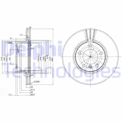 DELPHI 1987481926 Fren Diski On Bmw E39 96>03 34116767061 92075003 B2441VR 201536 986479R72 DF7318 BG3043 34111164839 B2441V 9692411