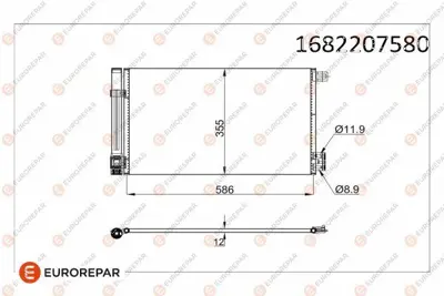 EUROREPAR 7.00513.10.0 Klima Radyatoru (Kondanser) A14xer Z12xep A12xer Z14xep B12xel B14xel Corsa D Corsa E Grande Punto E 52039557 1850119 1850849 V40620023 1850290 13018500849A FT5314 8042061 55700406 13400150