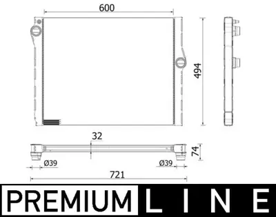 BEHR MAHLE 827190 Motor Su Radyatoru Bmw M5 F10 M6 F12 F13 F06 Premium Line CR2333000P 17117570095 8MK376900491 7570095