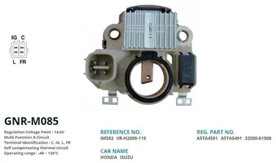 GENON 125 148 12v Honda Civic Iv-V (4 Igne Fis Dik Cikis) (A5ta4591-A5ta5491) (C Ig L Fr) TG7S014 1002110930 429907330 11201811 A13VI10 2542553 A5TA4591 LR225408C A2004 A1TA0791A
