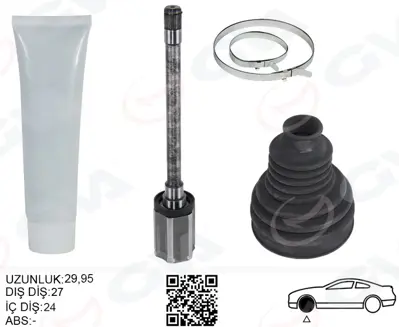 GVA 197767 Aks Mili Ön İç Sağ Bmw F10 F12 F13 F06 Xdrive (Sanziman Tarafi Uzunluk-> 485mm) 31607593044 305948 25754 31607618680 7593044 7618680 T68364 BM294R 18342280 15350013