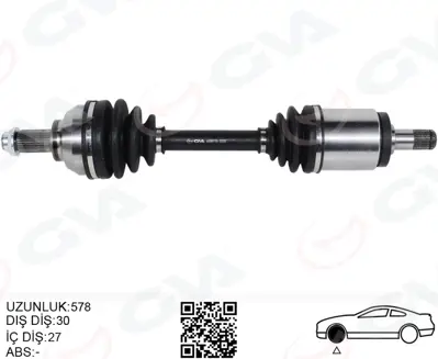 GVA 197777 Komple Aks Ön Sol Bmw E46 Xd Xi (580mm) 31607505199 125717 BW3083 B1142 BM834106 4183T 31607502731 290905 6551097 34491