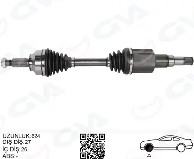 GVA 197793 Komple Aks Ön Sol Jaguar X-Type I (X400) 2.2 D (624mm) C2S29732 C2S51185 80011 JA111L JA100L DS7988 JA1028 18031000 T98509 JG3001