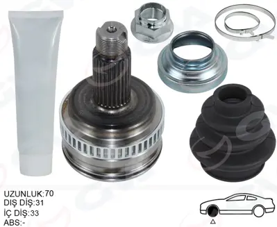 GVA 355533 Aks Kafasi Diş Sağ/Sol Bmw E81 E87 E90 E92 E93(119mm) 33217547069 7084Z AB252A N7084Z 205037 33217547071 24125 24135 304482 304472