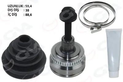 GVA 36203 Aks Kafasi Diş A4-A6 1.6-1.8 T-2.0 (00-04) Alz-Avj-Alt 1.6-1.8 T-2.0 8E0407305A CV0110A 8E0498099X 8E0498099D ECV095 3605K 803058 AU4905 8E0498099 CV372A