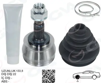 GVA 587928 Aks Kafasi Sol-Sag On Dis Fiat Grande Punto (199) 1.2 Mpi (05-12) 1603411 2144980039 12351989 854015145 817052 93190193 16006 GFT6190K 70933284 ECV237